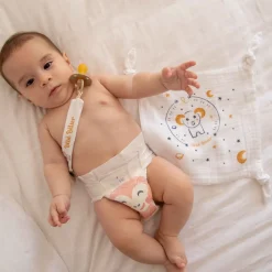 Attache sucette Bélier blanc en coton