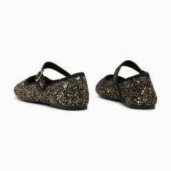 Ballerines Amelie à paillettes or et bride