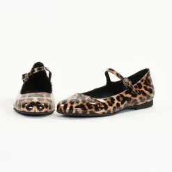 Ballerines femme en Cuir LAELIA Leopard
