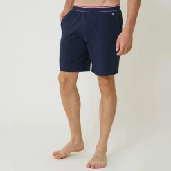 Bas de pyjama court marine en coton