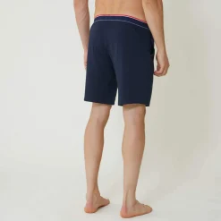 Bas de pyjama court marine en coton