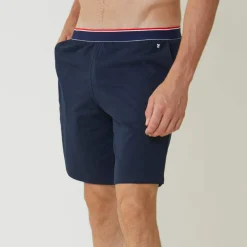 Bas de pyjama court marine en coton