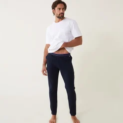 Bas de pyjama long marine en coton