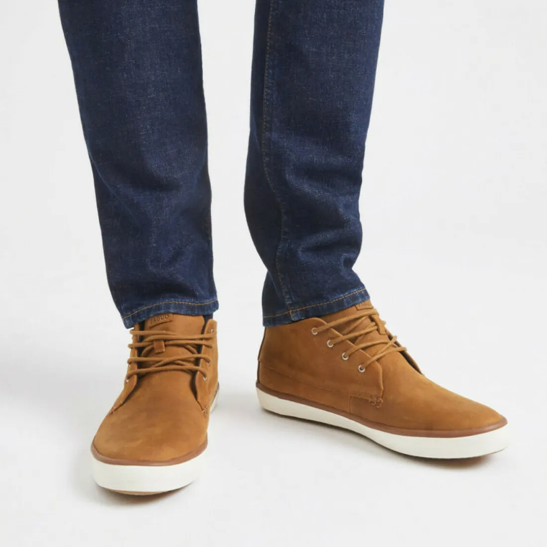 BASKET WATTLE LEATHER camel en cuir