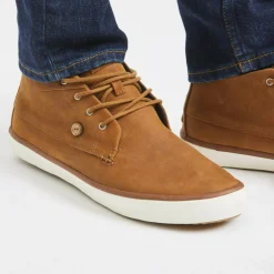 BASKET WATTLE LEATHER camel en cuir