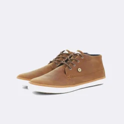 BASKET WATTLE LEATHER camel en cuir