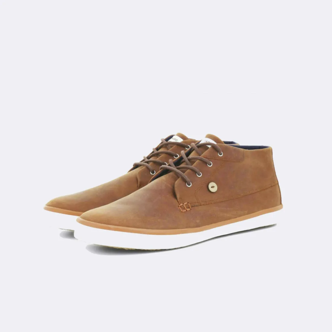 BASKET WATTLE LEATHER camel en cuir