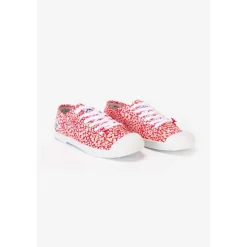 Baskets Basic à motif fleuri rouge