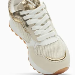 Baskets beige et or a semelle running