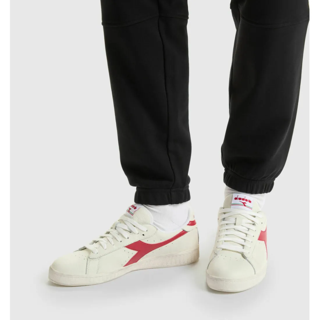 Baskets blanches pour homme en cuir véritable