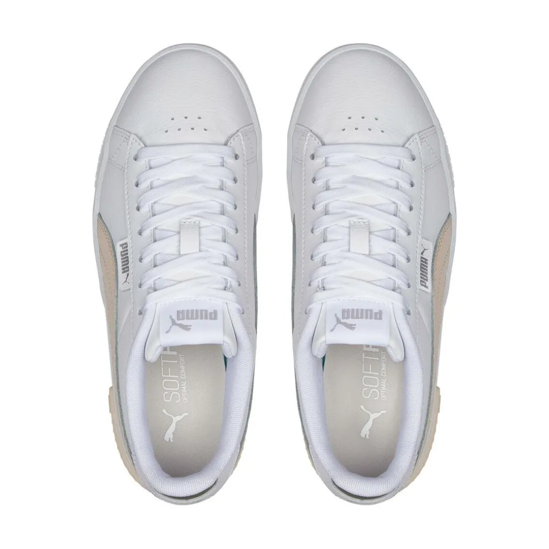 Baskets femme blanc/rose pale JADA RENEW en cuir