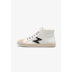 Baskets hautes Soho blanches avec éclair noir gris Ione