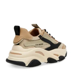 Baskets synthétique kaki/blanc POSSESSION-E
