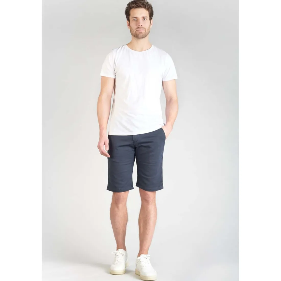 Bermuda chino Jogg Swoop bleu nuit blanc en coton