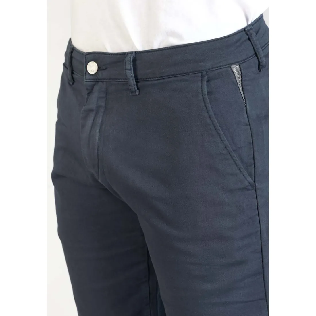 Bermuda chino Jogg Swoop bleu nuit blanc en coton