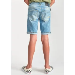 Bermuda garçon, en jeans Mike bleu clair délavé