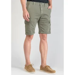 Bermuda Jogg Damon kaki vert en coton