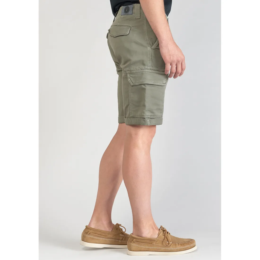 Bermuda Jogg Damon kaki vert en coton