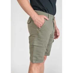 Bermuda Jogg Damon kaki vert en coton