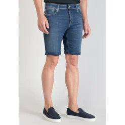 Bermuda Jogg Ed bleu délavé en coton