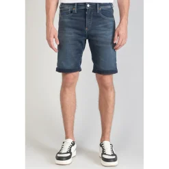 Bermuda Jogg Ed bleu gris en coton