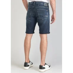 Bermuda Jogg Ed bleu gris en coton
