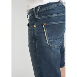 Bermuda Jogg Ed bleu gris en coton