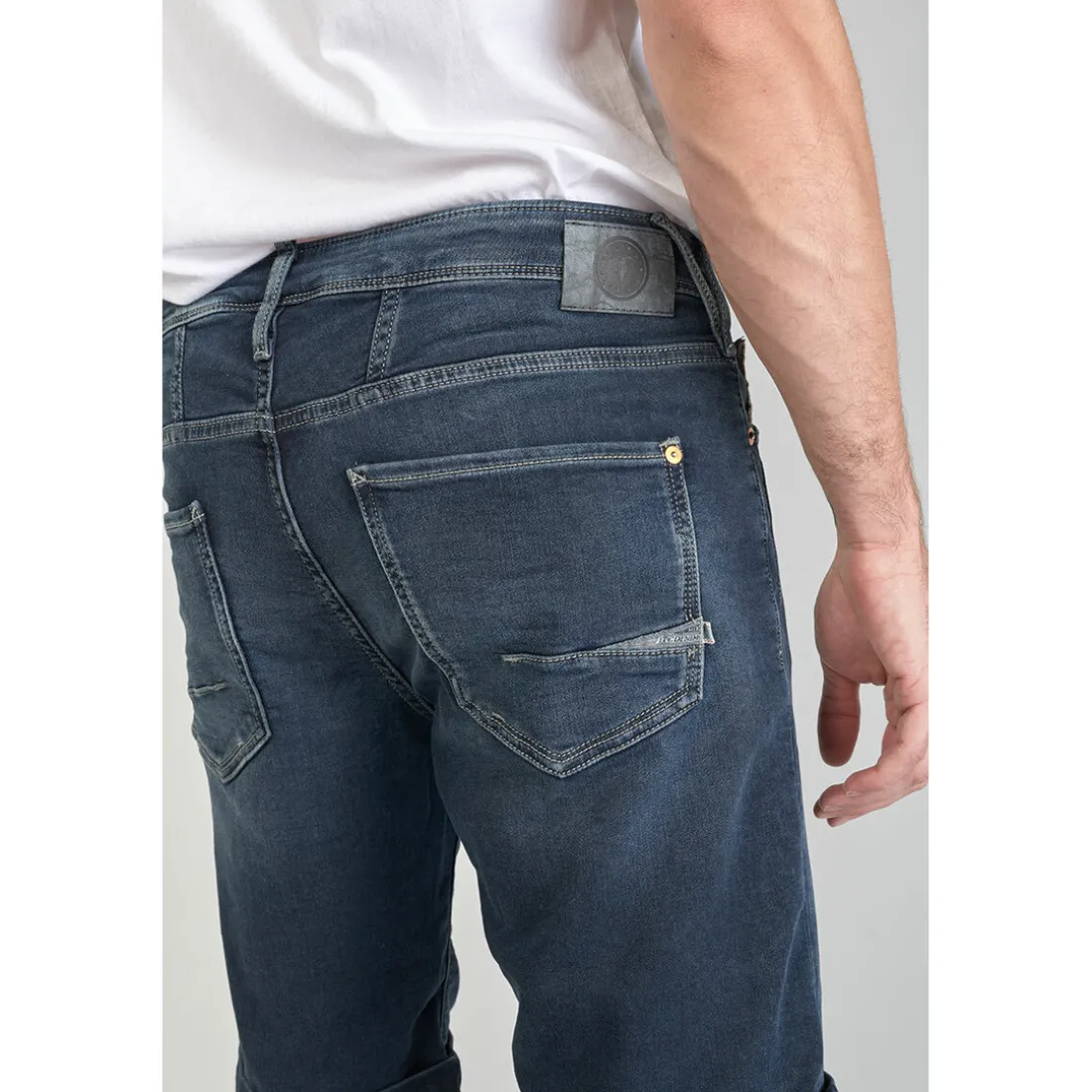 Bermuda Jogg Ed bleu gris en coton