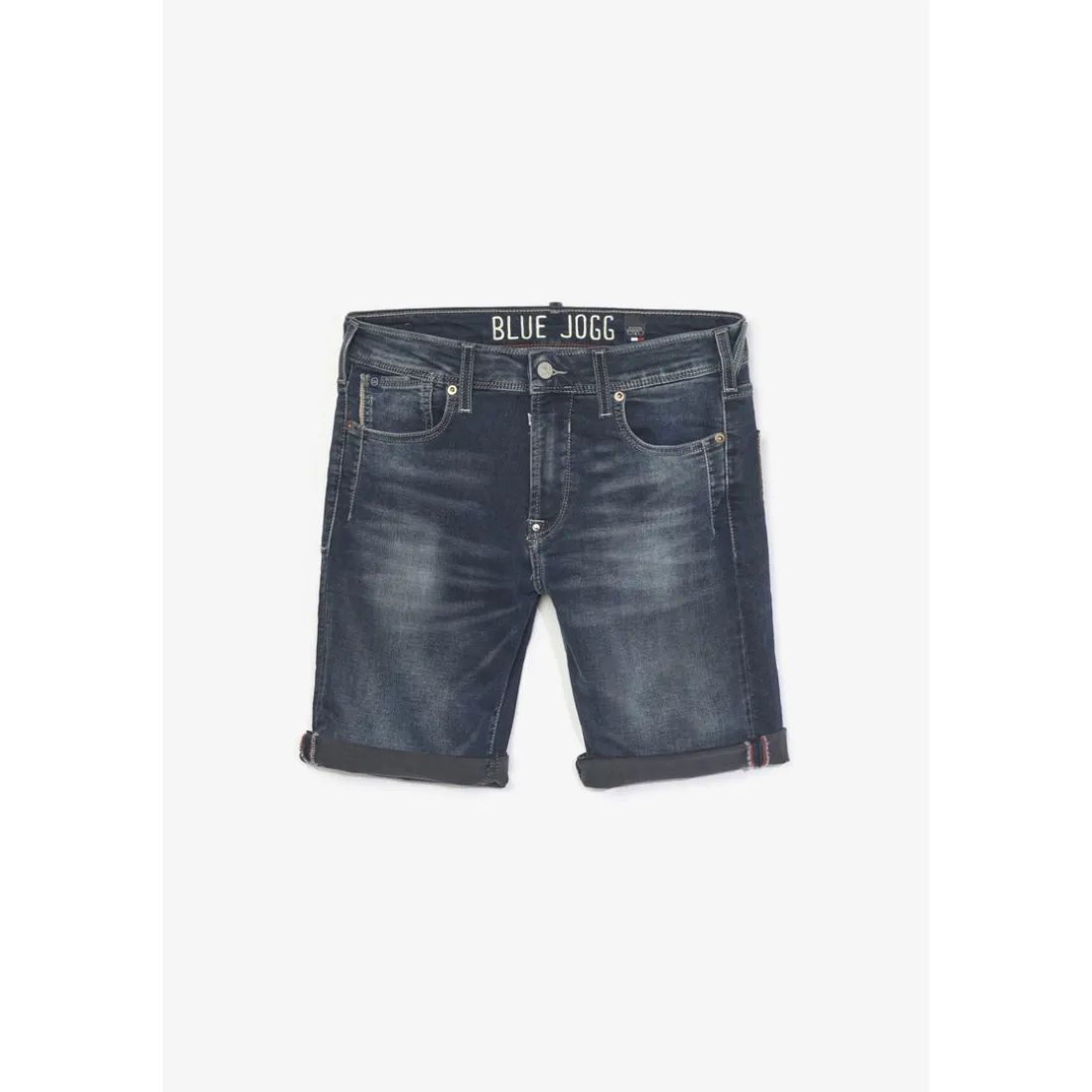 Bermuda Jogg Ed bleu gris en coton