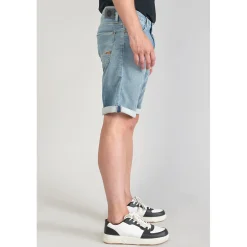 Bermuda Jogg Lo bleu délavé en coton à la toile très stretch