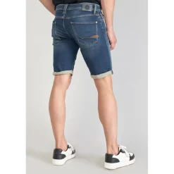 Bermuda Jogg Oc bleu délavé destroy en coton