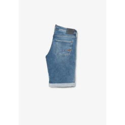 Bermuda short garçon, en jeans Jogg Lo bleu clair délavé