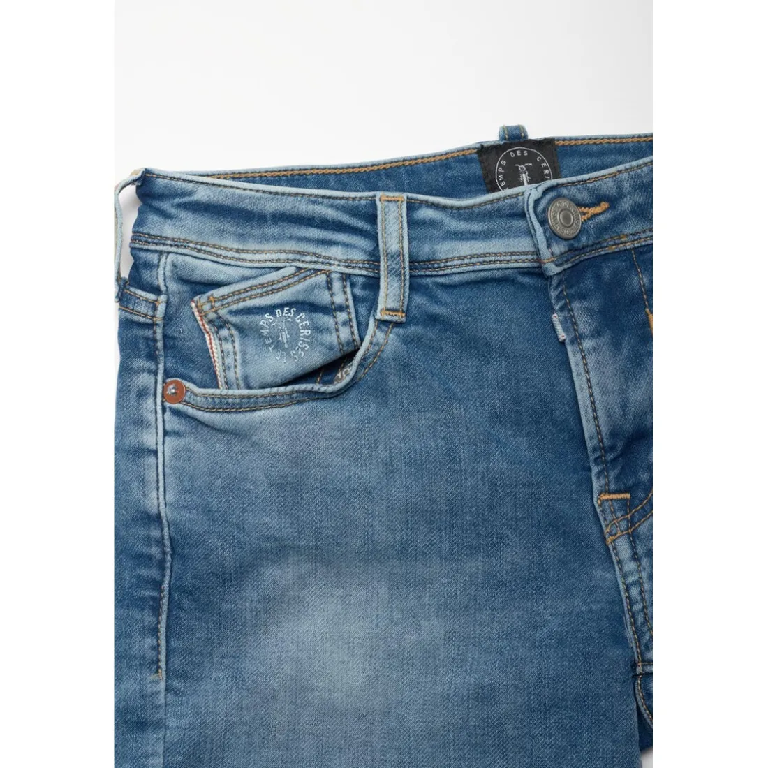 Bermuda short garçon, en jeans Jogg Lo bleu clair délavé