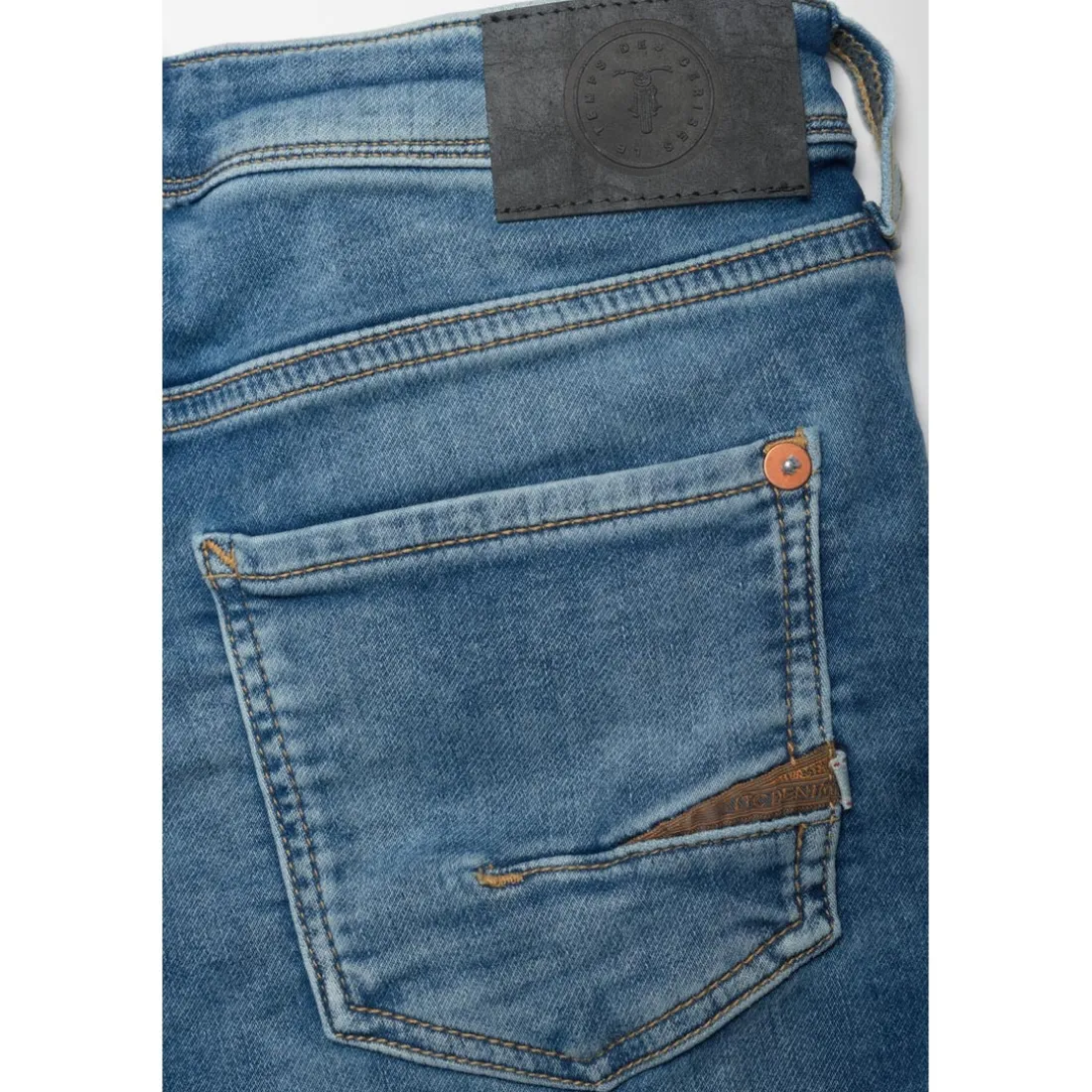 Bermuda short garçon, en jeans Jogg Lo bleu clair délavé