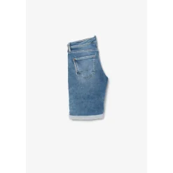 Bermuda short garçon, en jeans Jogg Lo bleu clair délavé