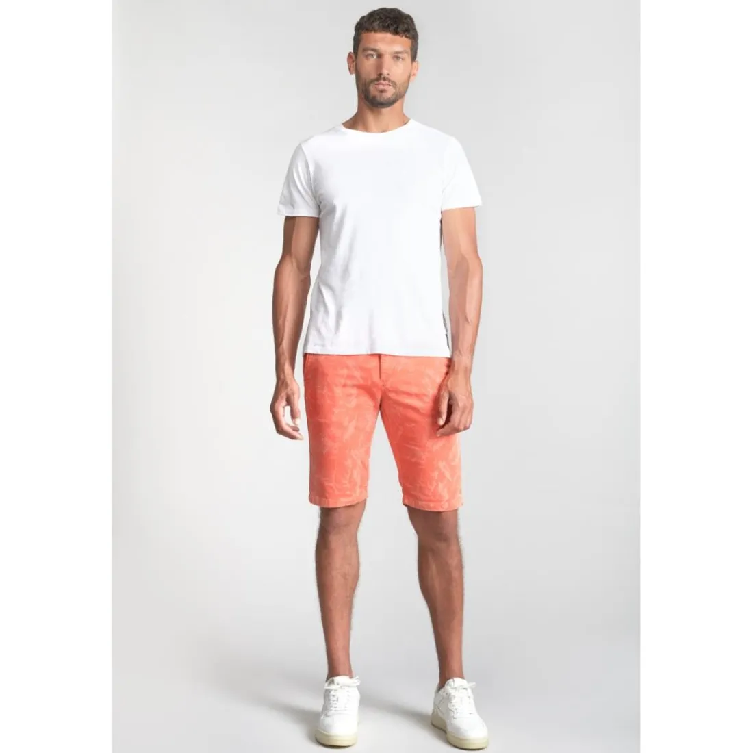 Bermuda short JOGG rose saumon Remy en coton