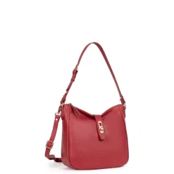Besace ANDREA Rouge foncé en cuir Luna