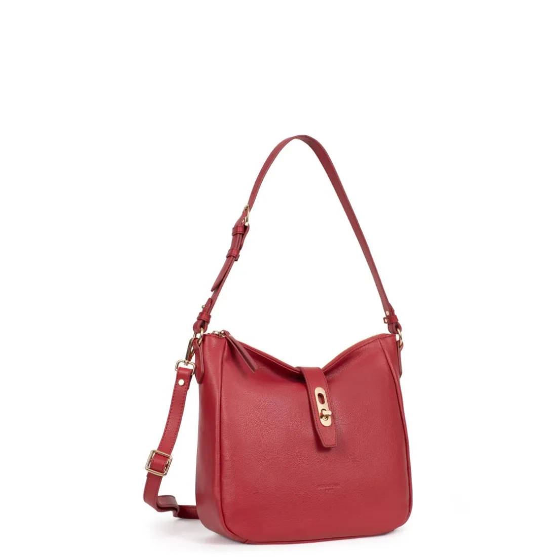 Besace ANDREA Rouge foncé en cuir Luna