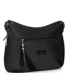 Besace Noire Zippée BASIC POMPON - Lancaster en tissu