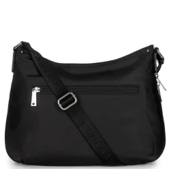 Besace Noire Zippée BASIC POMPON - Lancaster en tissu