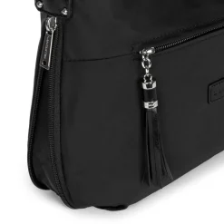 Besace Noire Zippée BASIC POMPON - Lancaster en tissu
