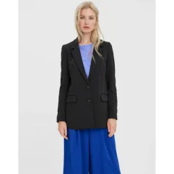 Blazer classique Loose Fit Col à revers Longueur regular noir