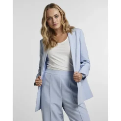 Blazer classique oversize fit col italien bleu Anna