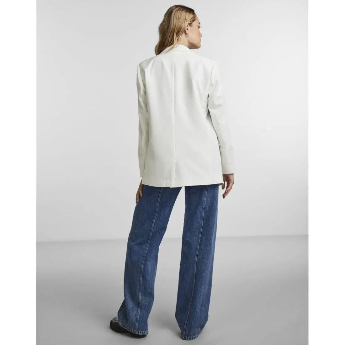 Blazer classique oversize fit col italien blanc