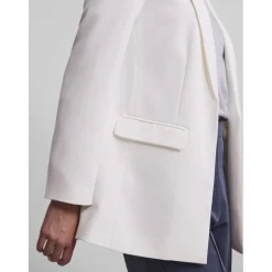 Blazer classique oversize fit col italien blanc