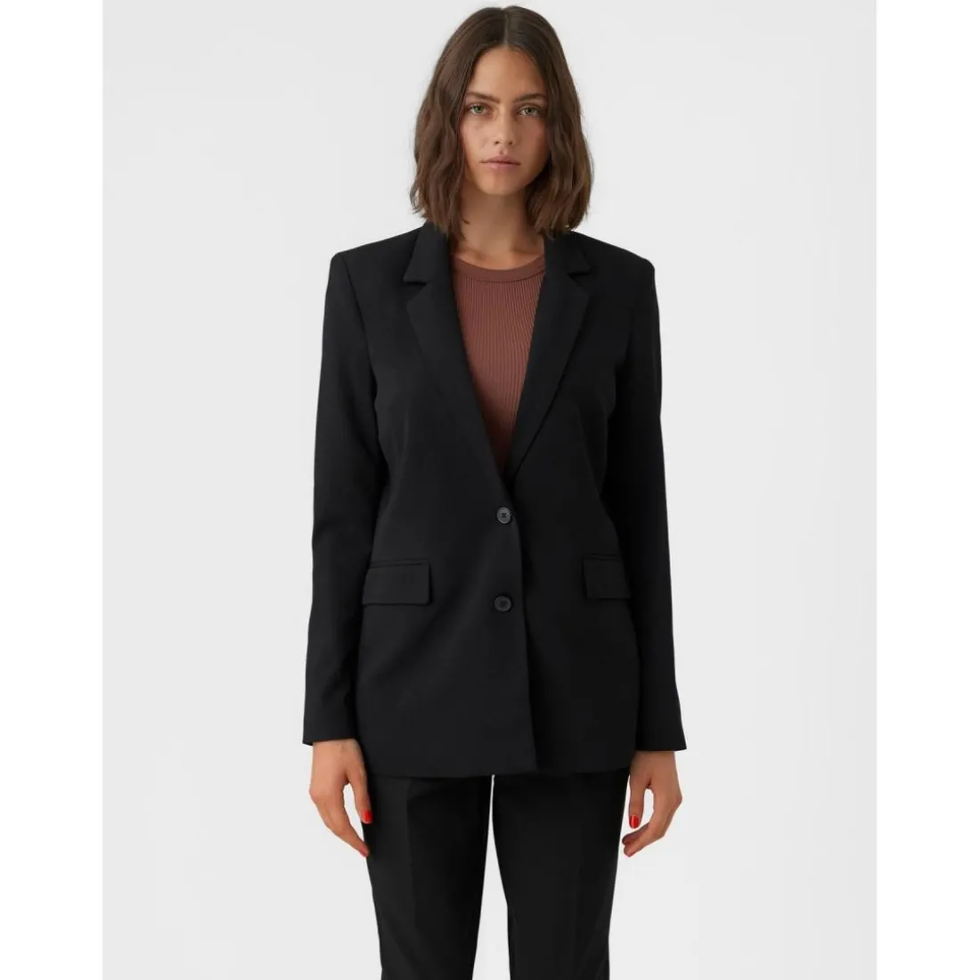 Blazer classique Oversize Fit Col à revers Longueur regular noir