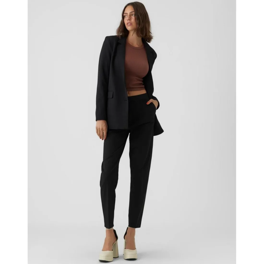 Blazer classique Oversize Fit Col à revers Longueur regular noir