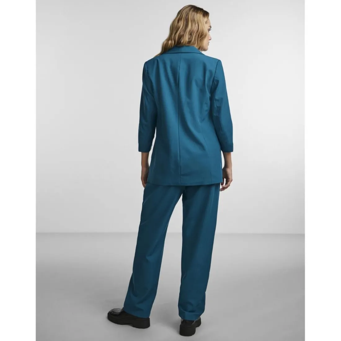 Blazer classique regular fit col à revers turquoise