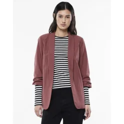 Blazer classique regular fit col à revers rouge Yara