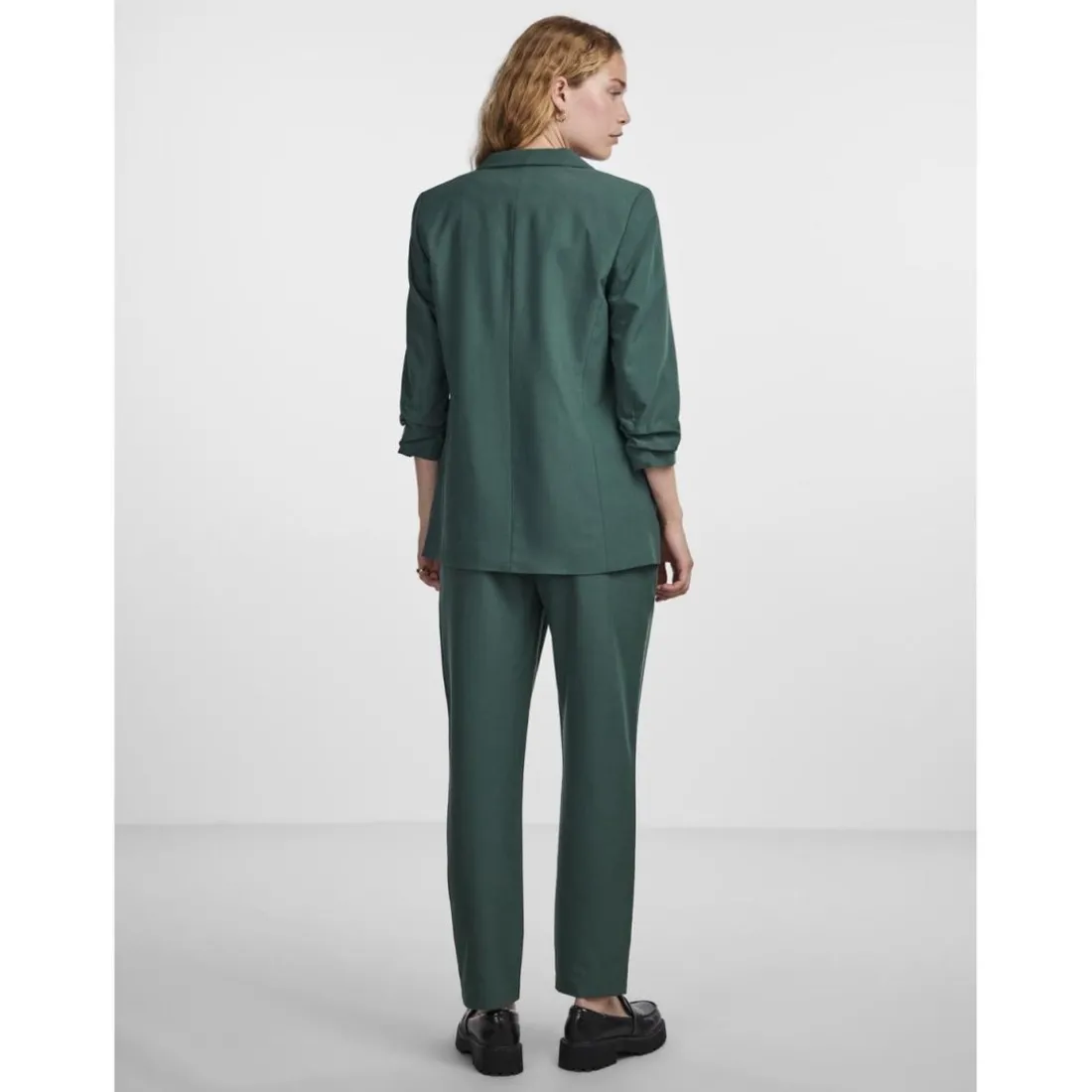 Blazer classique regular fit col à revers vert Esme